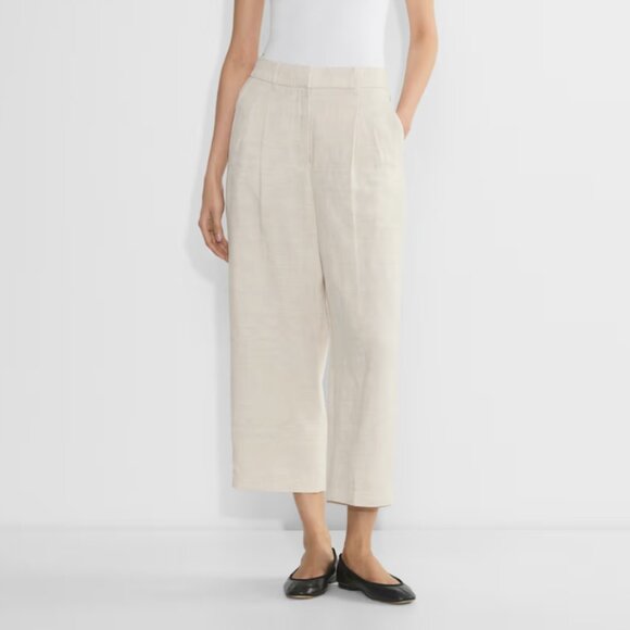 Aritzia The Effortless Pant™ Cropped - CruiseLinen™ Size 8 - Picture 1 of 9